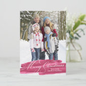 Waterverf penseelstreek | Rood Feestdagenkaart (Staand voorkant)