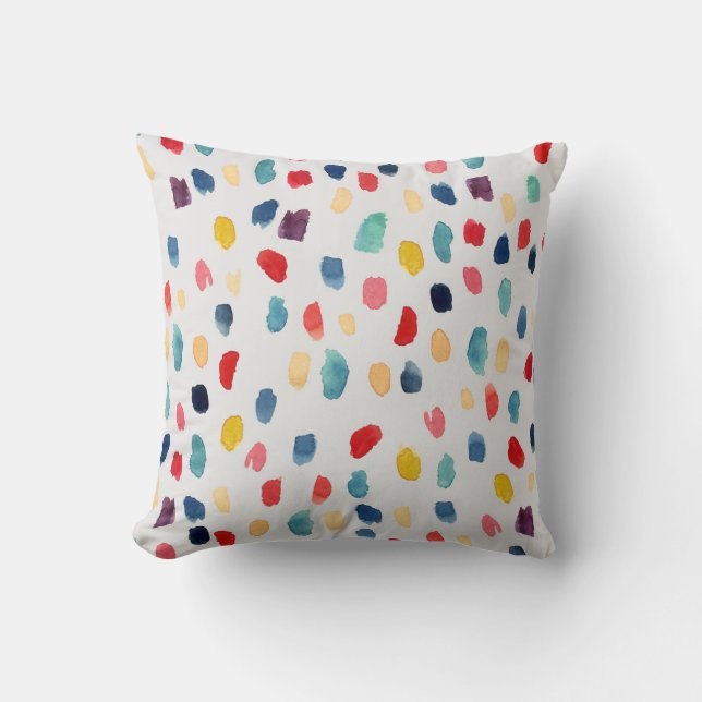 Waterverf penseelstreken: Abstract naadloos. Kussen (Voorkant)