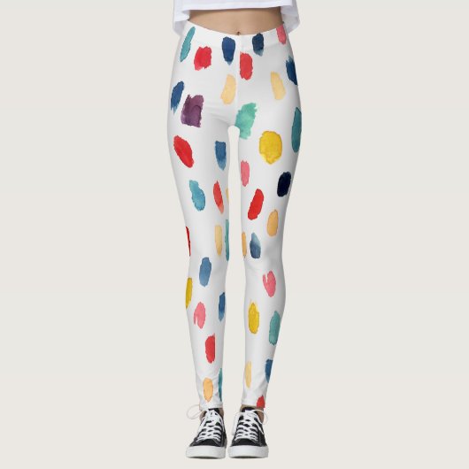 Waterverf penseelstreken: Abstract naadloos. Leggings (Voorkant)