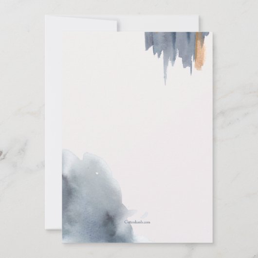 Waterverf Penseelstreken balk Mitzvah-uitnodiging Kaart (Achterkant)