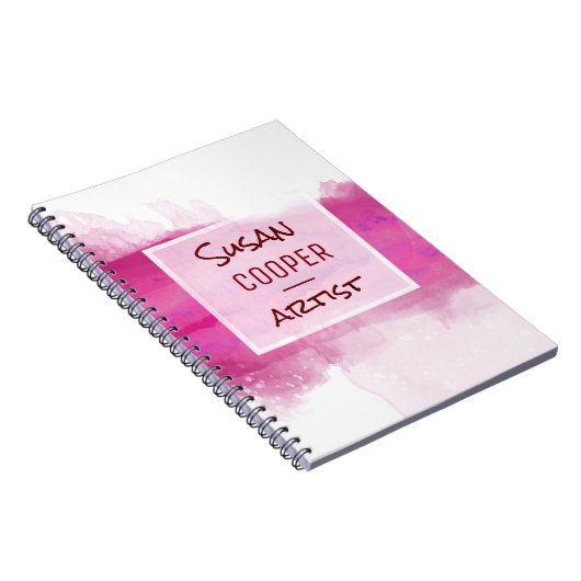 Waterverf Penseelstreken Crimson en ROOS Desig Notitieboek (Rechterzijde)