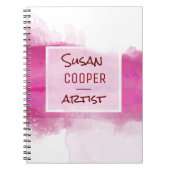 Waterverf Penseelstreken Crimson en ROOS Desig Notitieboek (Voorkant)