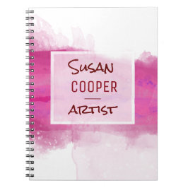 Waterverf Penseelstreken Crimson en ROOS Desig Notitieboek