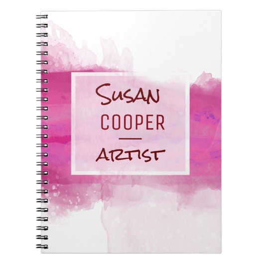 Waterverf Penseelstreken Crimson en ROOS Desig Notitieboek (Voorkant)