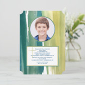 Waterverf Penseelstreken Fotouitnodiging Kaart (Staand voorkant)