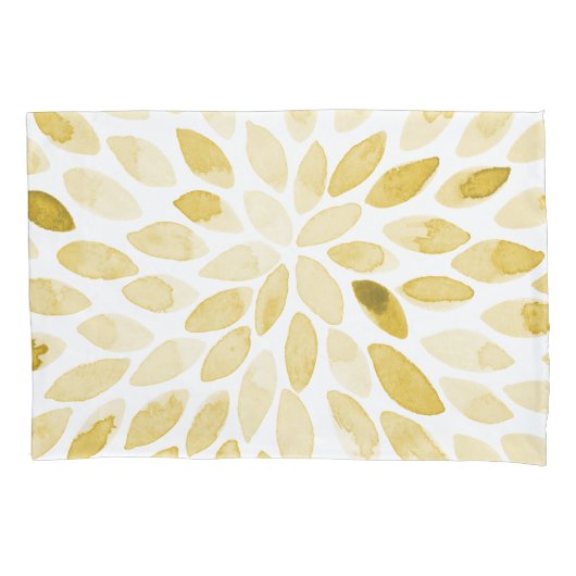 Waterverf penseelstreken - geel kussensloop (Voorkant)