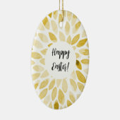 Waterverf penseelstreken - geel Pasen Keramisch Ornament (Rechts)
