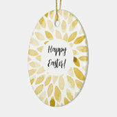 Waterverf penseelstreken - geel Pasen Keramisch Ornament (Links)