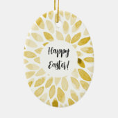 Waterverf penseelstreken - geel Pasen Keramisch Ornament (Achterkant)