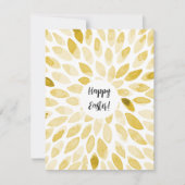 Waterverf penseelstreken - gele paasvormige Kaart (Voorkant)