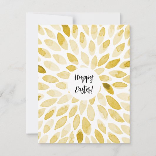 Waterverf penseelstreken - gele paasvormige Kaart (Voorkant)