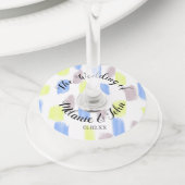 Waterverf penseelstreken Huwelijk- Namen van het p Wijnglaslabel (Dichtbij)