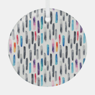 Waterverf penseelstreken, kleurrijk naadloos patro glas ornament
