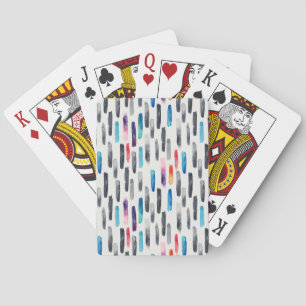 Waterverf penseelstreken, kleurrijk naadloos patro pokerkaarten