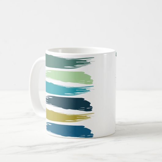 Waterverf penseelstreken koffiemok (Voorkant links)