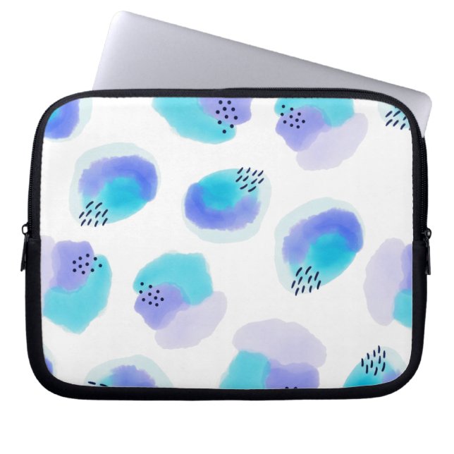 Waterverf penseelstreken laptophoes laptop sleeve (Voorkant)