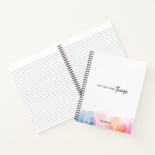 Waterverf penseelstreken Meerkleurig Notitieboek (Binnen)