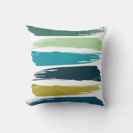 Waterverf Penseelstreken Patroon Kussen