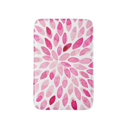 Waterverf penseelstreken - roze palet badmat (Voorkant Verticaal)