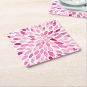 Waterverf penseelstreken - roze palet kartonnen onderzetters (Schuin)