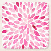 Waterverf penseelstreken - roze palet kartonnen onderzetters (Voorkant)