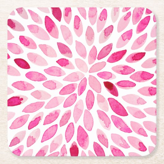 Waterverf penseelstreken - roze palet kartonnen onderzetters (Voorkant)