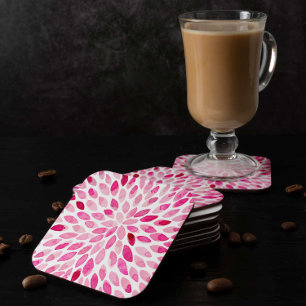 Waterverf penseelstreken - roze palet kartonnen onderzetters