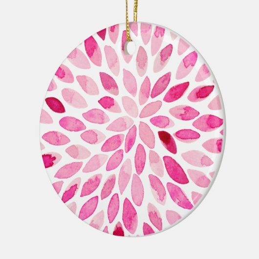 Waterverf penseelstreken - roze palet keramisch ornament (Links)