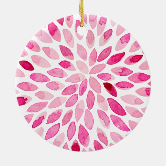 Waterverf penseelstreken - roze palet keramisch ornament (Achterkant)