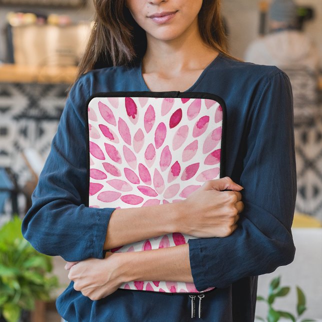 Waterverf penseelstreken - roze palet laptop sleeve (Creator heeft geüpload)