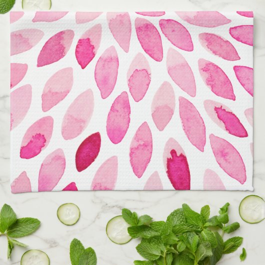 Waterverf penseelstreken - roze palet theedoek (Gevouwen)