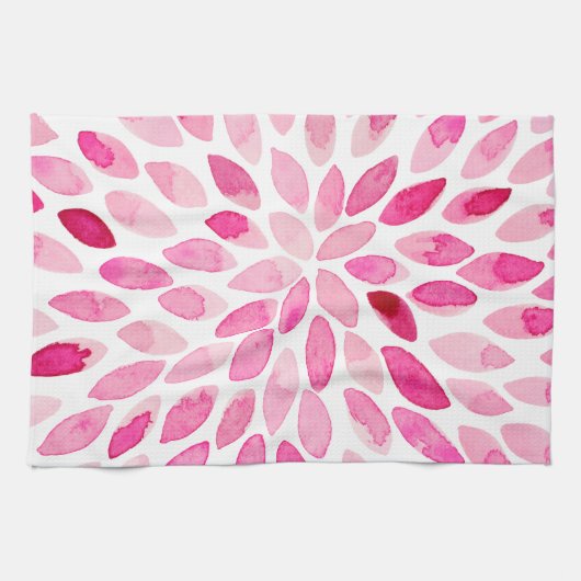 Waterverf penseelstreken - roze palet theedoek (Horizontaal)