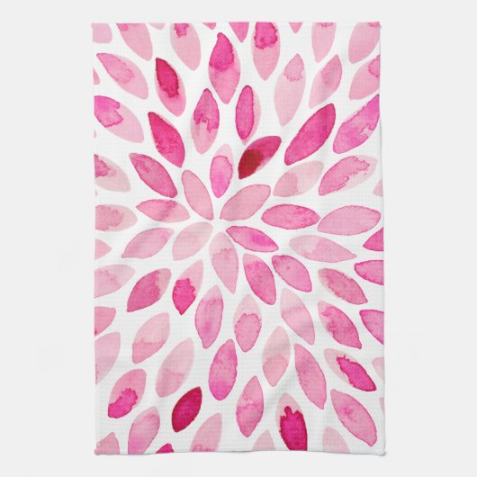 Waterverf penseelstreken - roze palet theedoek (Verticaal)