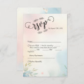 Waterverf penseelstreken & Script: Minimalistische RSVP Kaartje (Voorkant / Achterkant)