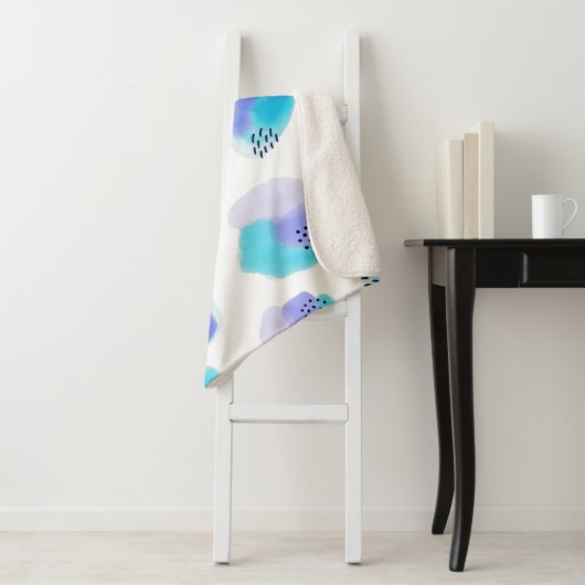 Waterverf penseelstreken sherpa deken (In situ)