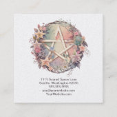 Waterverf Pentagram en Flowers Vierkante Visitekaartje (Achterkant)