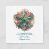 Waterverf Pentagram Glas in lood Vierkante Visitekaartje (Achterkant)