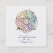 Waterverf Pentagram Occult Shop Vierkante Visitekaartje (Achterkant)
