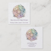 Waterverf Pentagram Occult Shop Vierkante Visitekaartje (Voorkant / Achterkant)