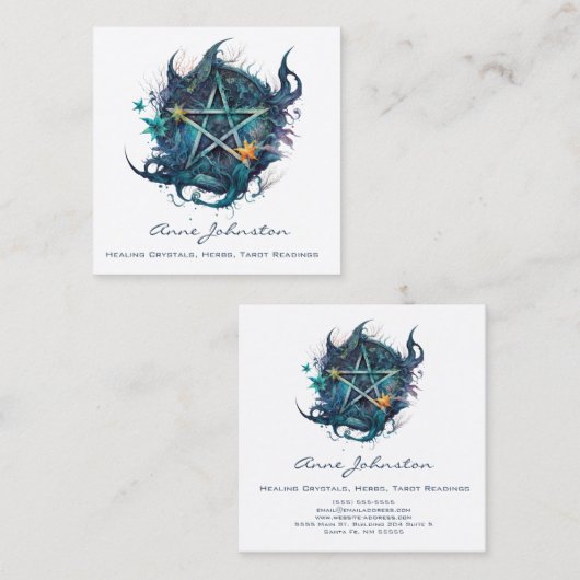 Waterverf Pentagram Square Visitekaartje (Voorkant / Achterkant)