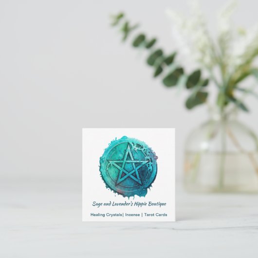 Waterverf Pentagram Visitekaartje (Staand voorkant)