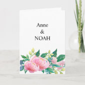 Waterverf Peonies Botanical Wedding Invitation (Voorkant)
