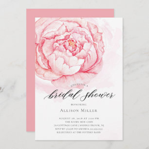 Waterverf Peonies Bridal Shower Kaart