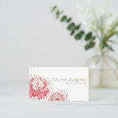 Waterverf Peonies Chic Visitekaartje (Staand voorkant)
