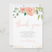 Waterverf Peonies Eucalyptus Greenery Hartelijk da Bedankkaart (Voorkant)