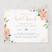 Waterverf Peonies Eucalyptus Vrijgezellenfeest Bru Uitnodiging Briefkaart (Voorkant)