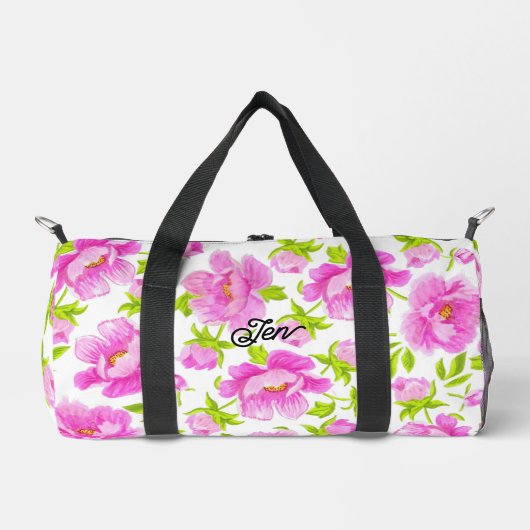 Waterverf Peonies Floral Plunjezak (Voorkant)