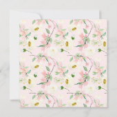 Waterverf Peonies Floral Wreath Baby Tea Kaart (Achterkant)