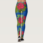 Waterverf Peonies Folk Leggings (Achterkant)