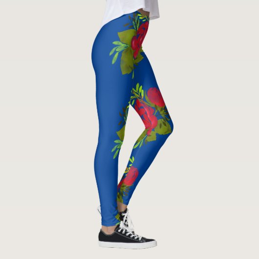 Waterverf Peonies Folk Leggings (Rechts)